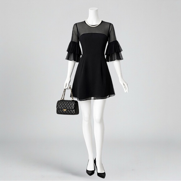 LuLu’s Keepsake Horizons Black Flounce Sleeve Mini Dress - Picture 6 of 10